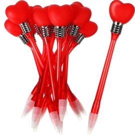 Zonon 6 Pieces Valentine's Day Pens Light up Glow in The Dark Pens Heart LED Ballpoint Pens Flashing Black Ink Pens for Birthday Present Gift Valentine Party Favors Supply(Heart Style)