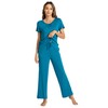 WiWi Women's Viscose from Bamboo Short Sleeve Pajama Set Soft