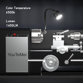 LED Magnetic Machine Lamp, Sewing Machine Lamp, 14 W, 1400 Lumens, Flexible, Waterproof, Arm Lathe Lamp, for Sewing Machine, Lathe, Milling, Drill, Industrial Lighting (6500 K)