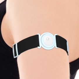 DiaBrothers Freestyle Libre 3 Fixation Strap Holder with Adjustable Bracelet – Holder: White – Bracelet: Black – Size: S (15-25 cm)