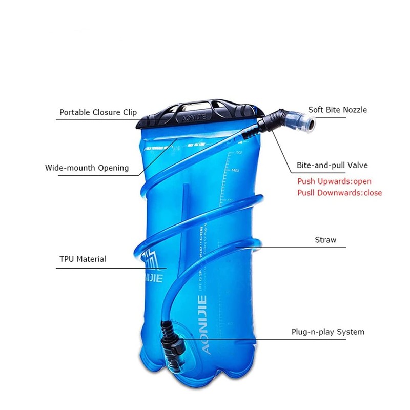 Achsoo Collapsible Water Bottles Folding Soft Flask Hydration Bladder Leakproof