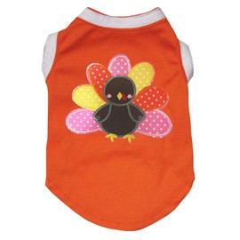 Petitebella Rainbow Turkey Puppy Camisa para perro (naranja, pequeña)