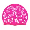 escualo Gorra para Natacion Mujer Adulto Modelo Mariposas (Silicon) Impermeable,