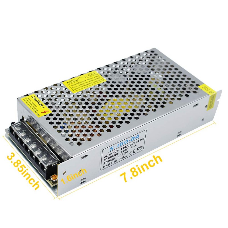 inShareplus 24V 6.5A 150W, DC Universal Regulated Switching Power Supply,