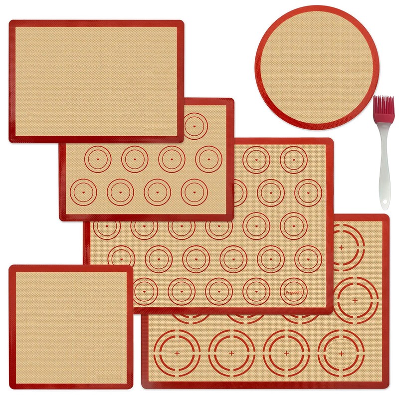 LuxDuo Silicone Baking Mat Set of 6, Non Stick Food