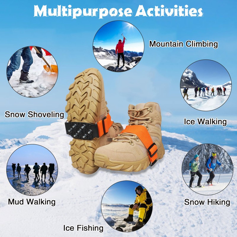 Ice Cleats Snow Traction Cleats for Walking on Snow and