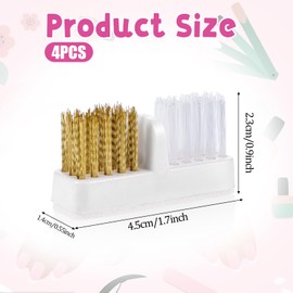 4 Pcs Nail Drill Wire Cleaner Brush Nail Art Cleaning Tool Manicure Wire Drill Cleaner Polishing Grinding Head Copper Brush for Salon or Home Use