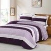 Dinjoy Purple Boho Quilt Set Queen,Striped Bedspreads Queen Size Lightweight