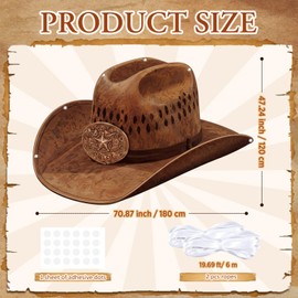 Unittype Cowboy Hat Backdrop 71 x 47, Wild West Cowboy Large Hat Banner Western Party Decoration Rustic Classroom Hanging Decor for Vbs Cowgirl Photo Prop Farm Wild Occident Desert Decor