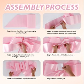 WWTIANFC Big Car Bow 30 Inch Giant Car Bow for Birthday, Christmas, Wedding Reception, Surprise Party Large Gift Wrapping for Huge Present (Pink)