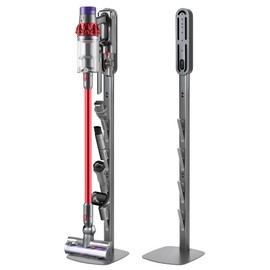 SIOMK Vacuum Stand for Dyson Gen5 V15 V12 V11 V10 V8 V7 V6, Drill-Free Standing Dock with Hidden Cord & Space-Saving Design, Stable Metal Organizer for Cordless Cleaner & Attachments, Easy Assembly
