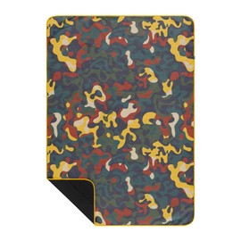 Rumpl Everywhere Mat, Waterproof Picnic Blanket and Ground Mat for Camping, Hiking, and Picnicking, 52x75 Inches, Rustic Abstraction