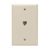 Leviton Standard Telephone Wall Jack, 6P4C, Screw Terminals, 40249-T, Light
