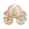 Jewelry Organizer White Golden Pumpkin Carriage Shape Rhinestone Storage Box
