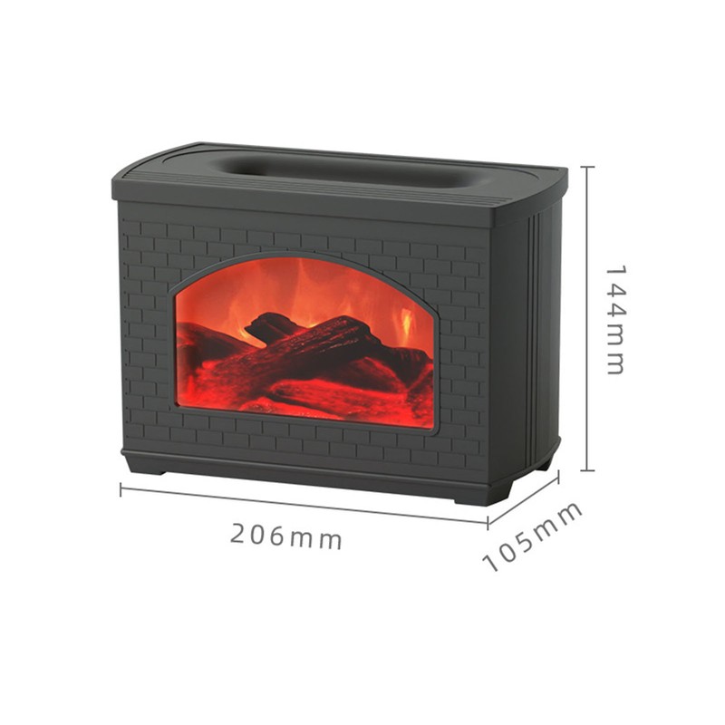 270ml Mist Humidifier Simulated Fireplace Design Power Off Protection Fire