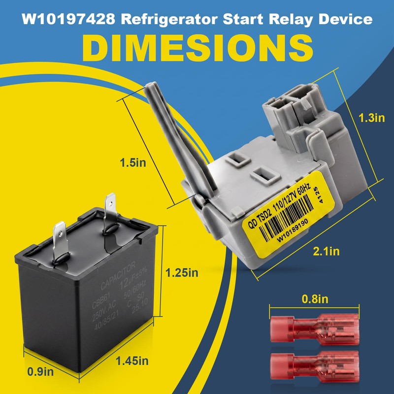 W10189190 WP2319792 Start Relay Device Compatible Whirlpool Refrigerator ﻿