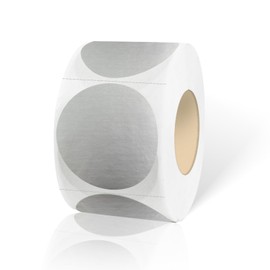 STARLIBOO Silver Dot Stickers, 1.5 inch Garage Sale Stickers, Adhesive Circle Price Tags Stickers, Round Color Coding Dots Embossing Stickers (Silver, 500 Labels)