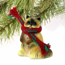 1 X Ragdoll Cat Tiny Miniature One Christmas Ornament - DELIGHTFUL!