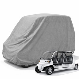 Formosa Weatherproof Four Seat Golf Cart Cover for Polaris GEM E4 Ford Think Model 4 Passenger Golf Car Storage Cover - Vented, Grommets for Security, Fully Elastic Hem