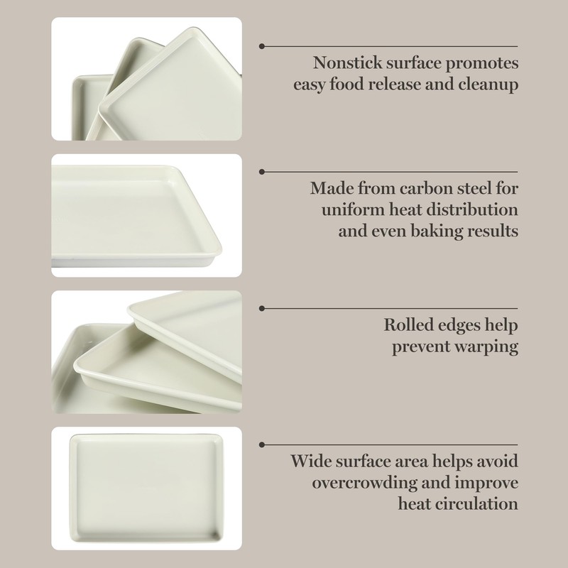 Martha Stewart Gallen 3-Piece Cookie Sheet Set – 13", 15",