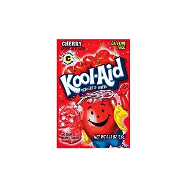 Kool-Aid Soft Drink Mix - Cherry Unsweetened, Caffeine Free, 0.13 oz/envelope (Pack of 15)