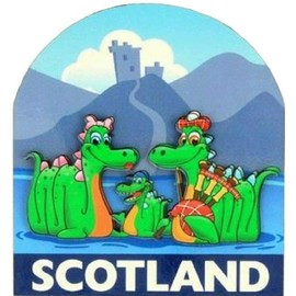 Nessie Fridge Magnet Scotland Scottish Souvenir Lochness Monster Family