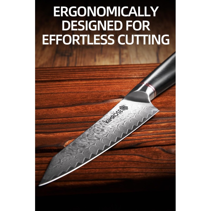 KIMROSE Damascus Utility Knife - 5 inch - 67 Layers