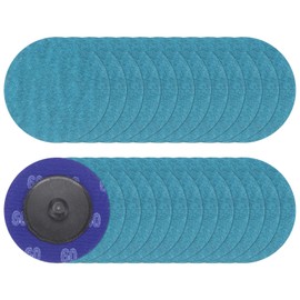 HARFINGTON 25pcs Quick Change Sanding Discs 2" 60 Grit R-Type Roll Lock Zirconia Conditioning Disc Sandpaper for Die Grinder Grinding Fast Cutting, Blue Green