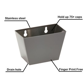 Luwanburg Silver Bottle Cap Catcher Wall Mounted Stainless Steel Beer Bottle Top Remover with Drainage Holes