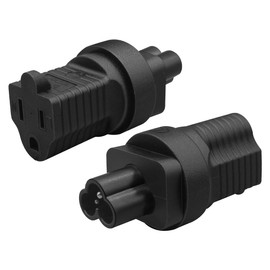 JORINDO IEC320 C6 to NEMA 5-15R AC Power Adapter，IEC320 C6 3 PIN Male to NEMA 3 Hole 5-15R Interface Adapter Plug (C6 to 5-15R)