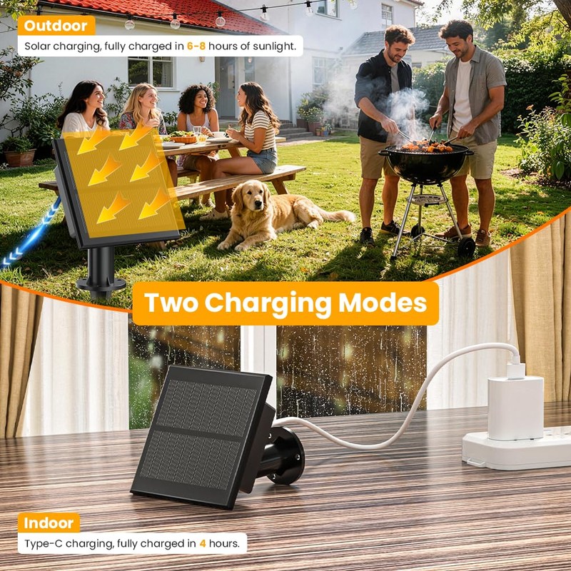50FT Solar String Lights Outdoor Waterproof IP65 with USB-Charging ,