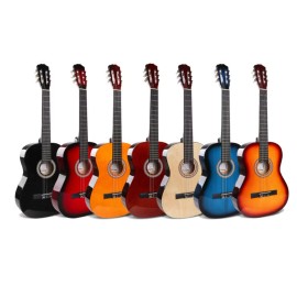 De Salvo Classic Acoustic Guitar 4/4 39 In - Red/Brown (Perfect for beginners!!)