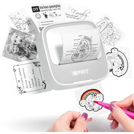 iDPRT iDPRT Portable Sticker Maker Machine with 1 Roll Sticker Paper, Mini Printer Efficiently and Quickly, Thermal Printer for Study Notes, Pictures, DIY, Label, Free App with Multiple Templates, Grey