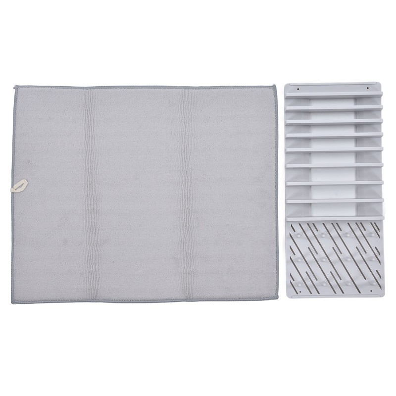 Dish Drying Mat with Rack Water Absorption Folding Design Dish