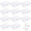 12 Pack Clear PP Organizer Storage Containers,Rectangular Mini Clear Storage