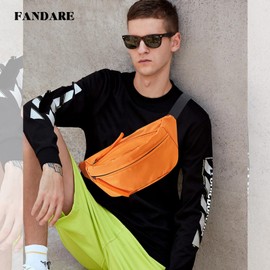FANDARE Crossbody Sling Backpack Belt Bag Fanny Packs One Shoulder Bag Crossbody Bag for Men Women Chest Bag for Work Outdoor Running Traveling Office College Travel Satchel Bag Orange