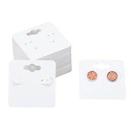 joycraft 100Pcs Earring Display Cards, White Earring Holder Cards, Blank Jewelry Display Card for Selling, 2 x 2Inch Earring Display Hanging Tags for Small Business, Selling, Retail, Hanging Jewelry