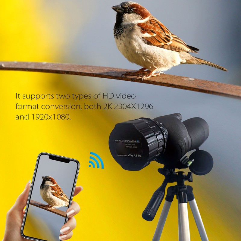 WiFi Wireless Digital Eyepiece 4MP 2K Video Recording Built in