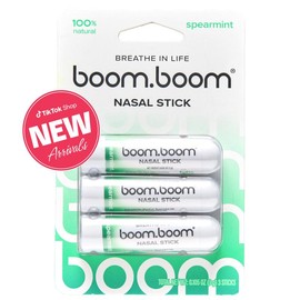 BoomBoom Nasal Stick: Free Your Nose | Featured on Shark Tank | Powerful Essential Oils with Vapor Flow Technology | Breathe In Life:_Spearmint
