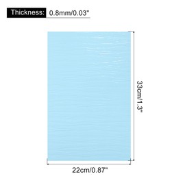 MECCANIXITY PVC Ripple Water Sheet Miniature Roof Tiles Mini Dolls Houses Set for DIY Model Dolls Houses Garden Sand Table Light Blue Flow Pattern 33x22cm/1.3x0.87"