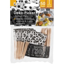 Heku - 50 Decorative Picks Football Party 6.5 cm