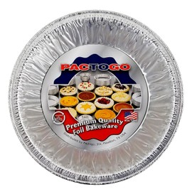 PACTOGO 6" Aluminum Foil Mini Pie Pans - Disposable Small Baking Tin Plates with Clear Hinged Containers (Pack of 100 Sets)