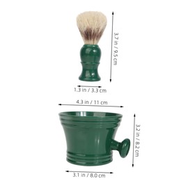 MERRYHAPY 1 Set Beard Cleaning Brush Cleaning Tools Shaving Holder Salon Shaving Brush Shaving Cream Bowl Shaving Brush with Bowl Beard Shaving Brush Razor Cleaning Bowl Dark Green