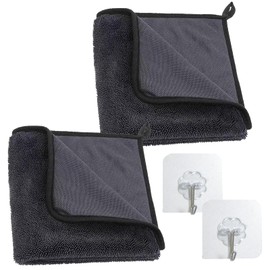 Bodeshis 2pcs Magic cloths for cleaning shower glass, Thicken Window Cleaning Cloths, Scratch-Free, Highly Absorbent, Reusable Magic Cleaning Cloth for Car, Glass, Mirrors & Furniture(40x40cm)