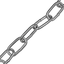 Faithfull FAICHCUT30Z Zinc Plated Steel Chain 3 mm Link Dia. x 2.5 m (8ft 2 Inch) Length 80 kg Load Limit, Silver
