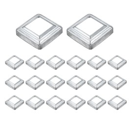 uxcell 20Pcs Post Base Cover, 3"x3" (Internal Size 1.6"x1.6") Metal Integral Style Post Skirt, Porch Column Wrap for Post Fence Deck Cable Railing Baluster Stair Rails, Silver