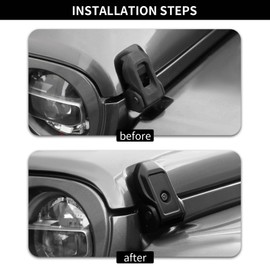 Hoolcar Hood Latches Anti-theft Hood Lock Catch Compatible with Jeep Wrangler JK JKU JL JLU & Jeep Gladiator JT 2007-2024, Black
