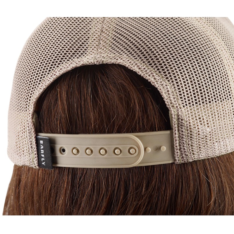 Barfly Trucker Hat, Khaki w Logo Patch