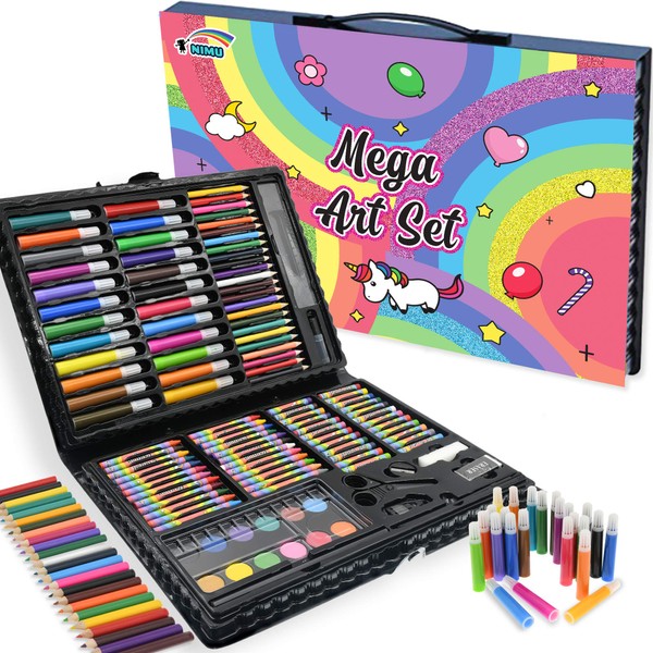 NIMU 120 Piece Deluxe Art Set, Art Supplies for Drawing, Painting and More, Kid Crafting Supplies Great for Teenage 4 5 6 7 8 9 10 11 12 13 years Prime