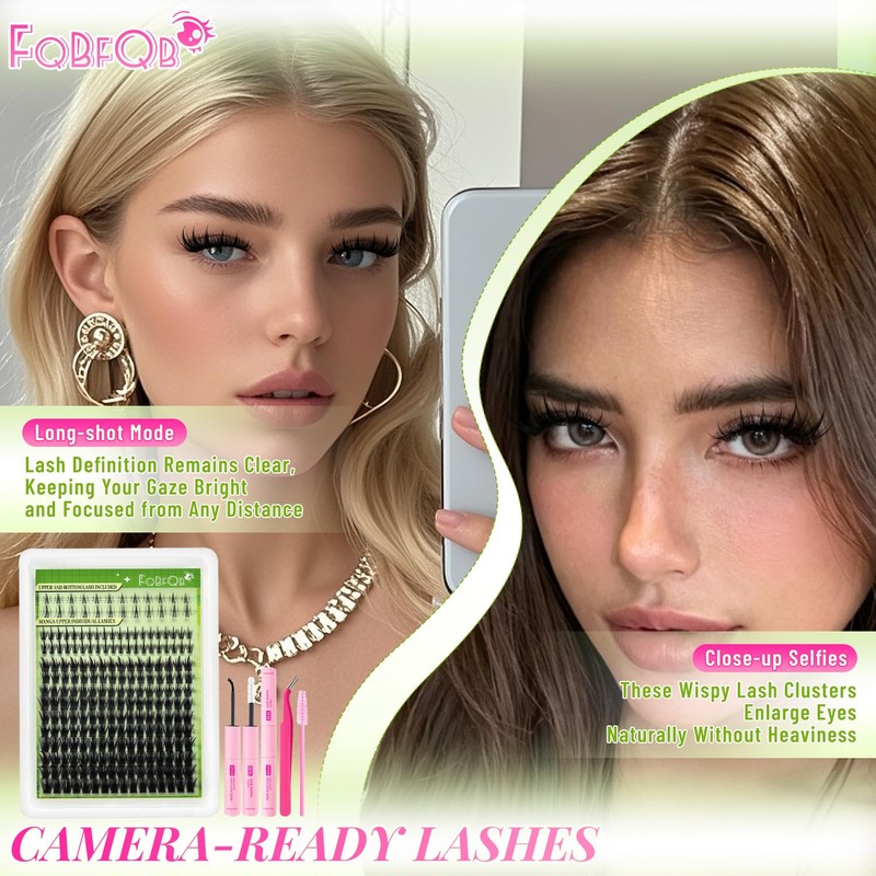 Manga Lash Clusters Kit Eyelash Clusters with Bottom Lashes 8-16mm